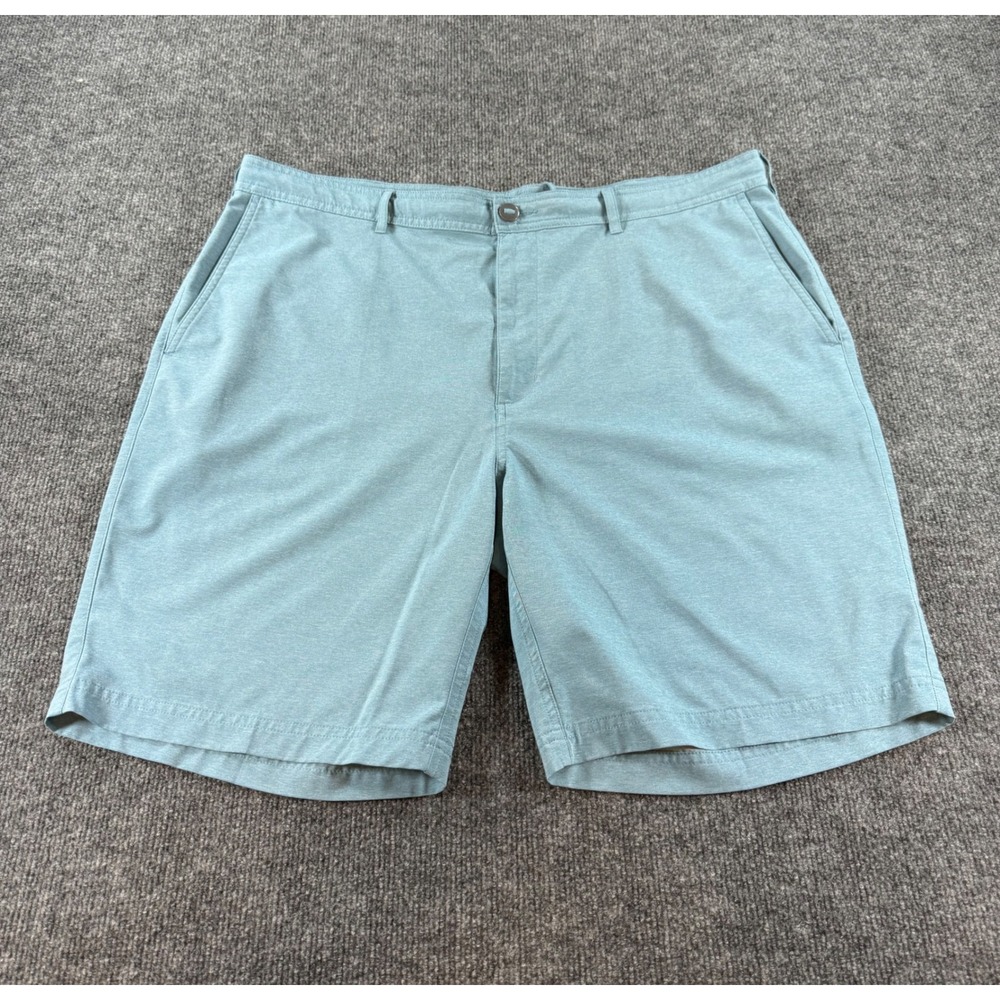 Roundtree & Yorke Performance Mens 40 Shorts Blue Heathered Stretch Golf Active